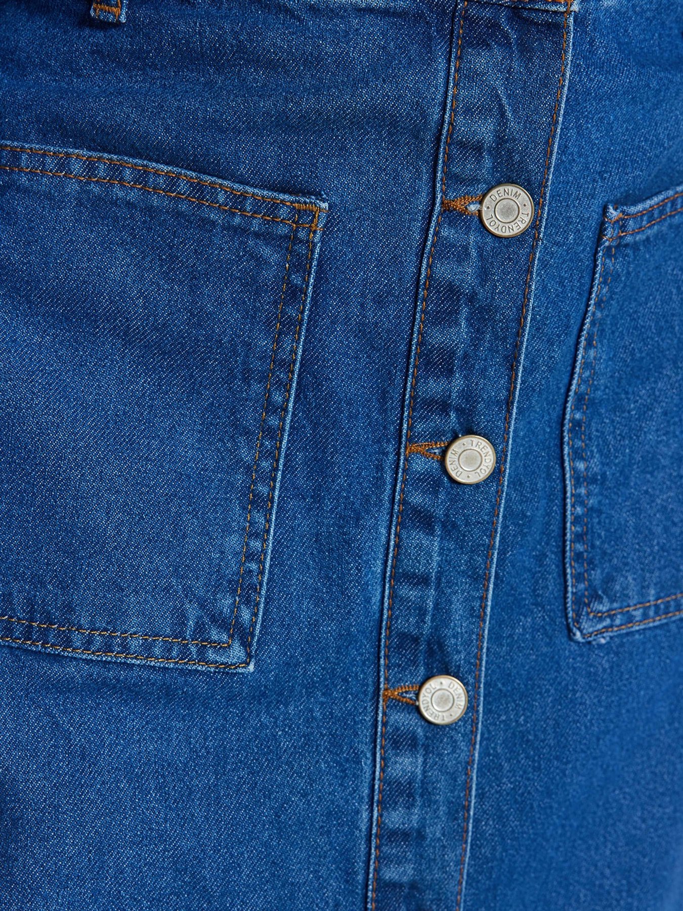 Джинсовая юбка Trendyol модель TCTSS23EE00002/Koyu Mavi Фото