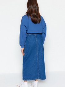 Джинсовая юбка Trendyol модель TCTSS23EE00002/Koyu Mavi Фото