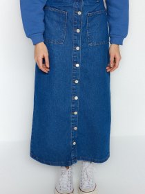 Джинсовая юбка Trendyol модель TCTSS23EE00002/Koyu Mavi Фото