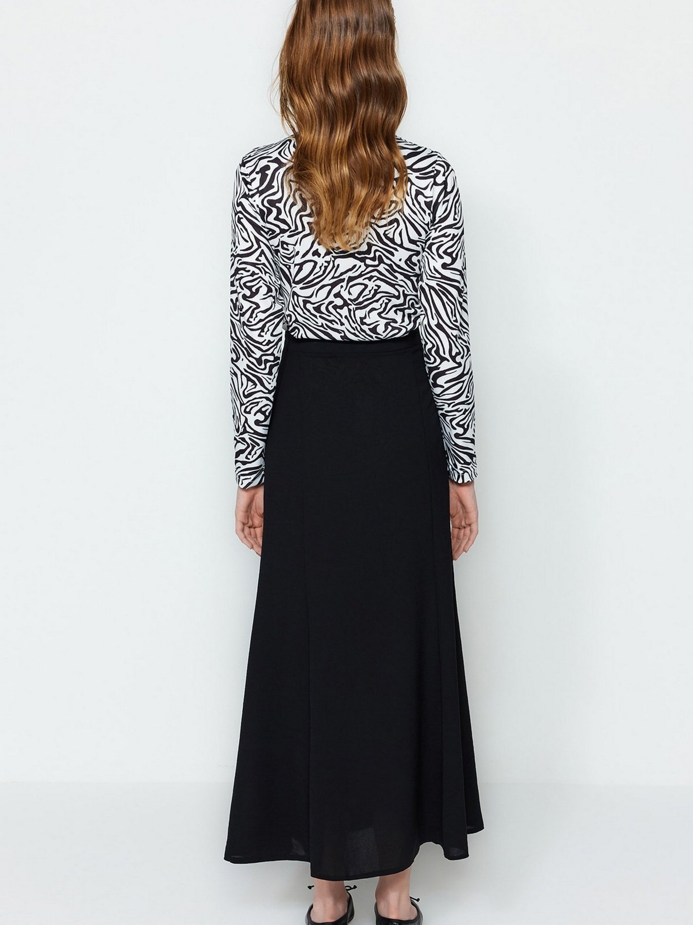 Спідниця максі Trendyol модель TCTSS23EE00005/Siyah Фото