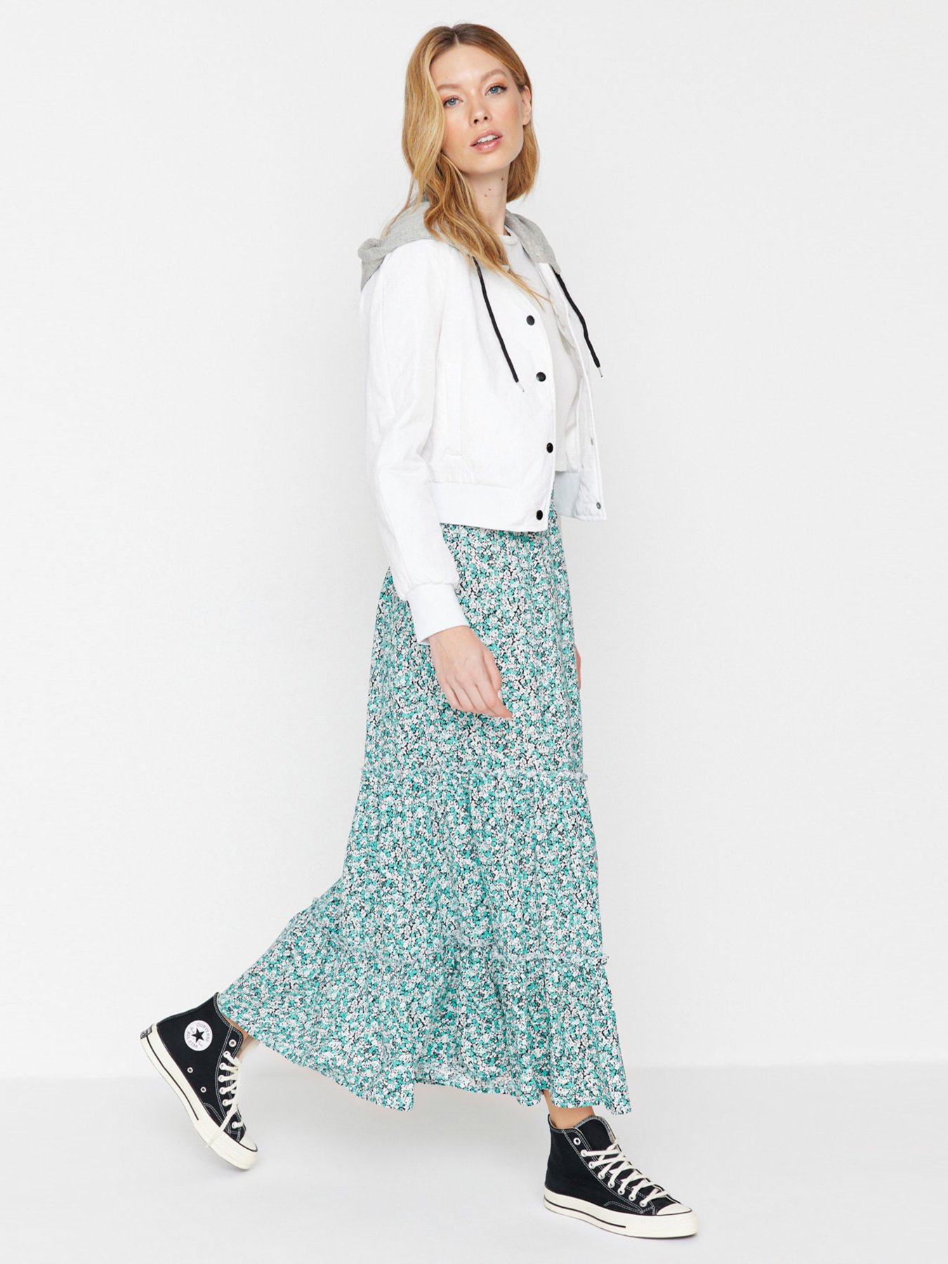 Юбка макси Trendyol модель TCTSS23EE00008/Yesil Фото