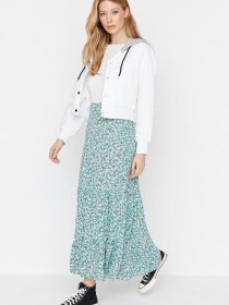 Спідниця максі Trendyol модель TCTSS23EE00008/Yesil Фото