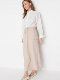 Юбка макси Trendyol модель TCTSS23EE00012/Krem Фото