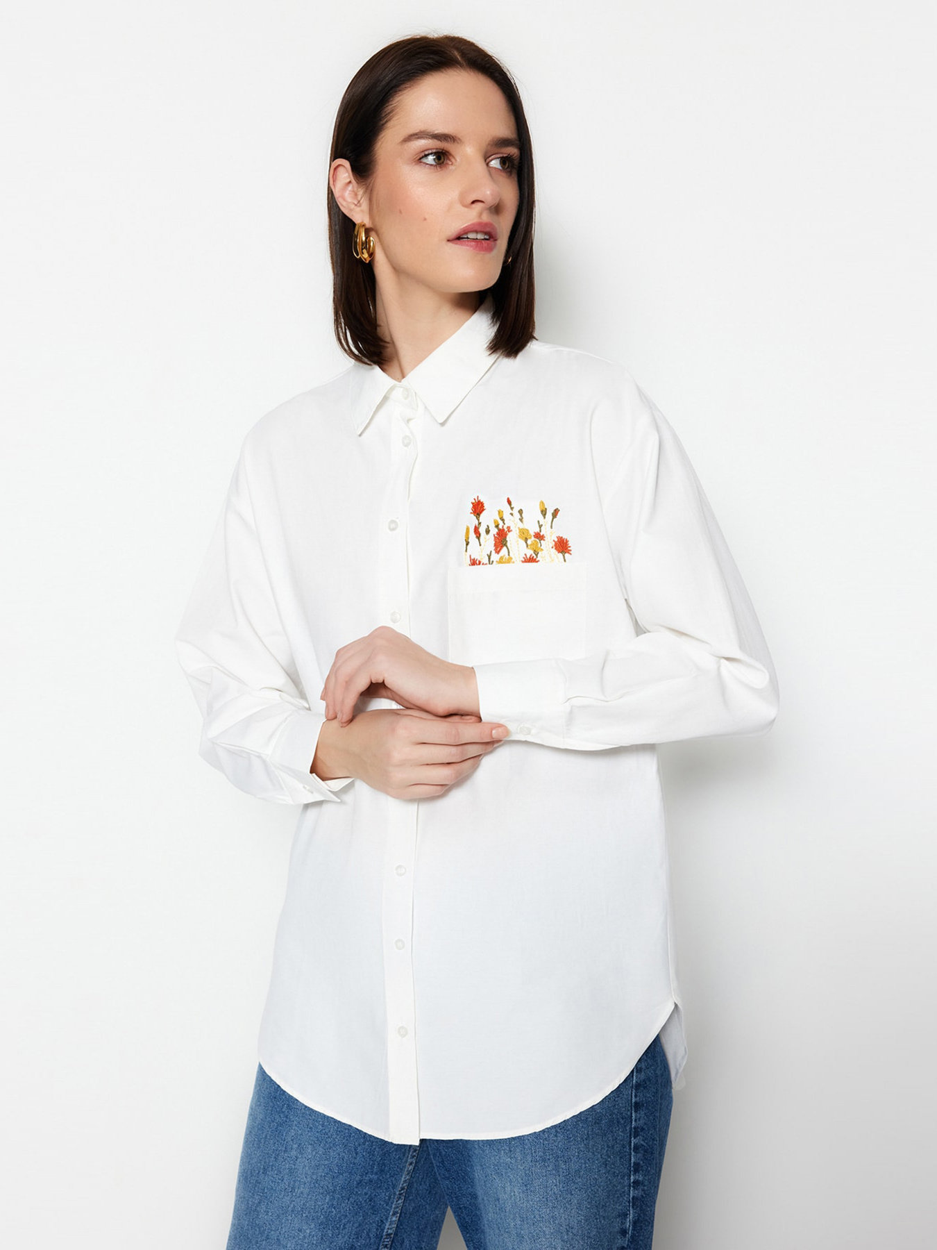 Сорочка Trendyol модель TCTSS23TG00009/Ekru Фото