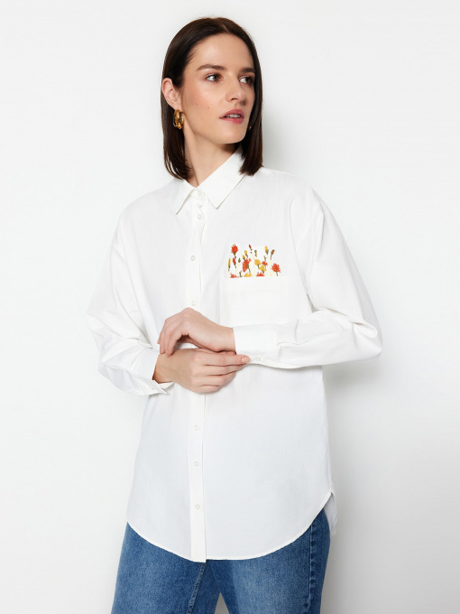 Рубашка Trendyol модель TCTSS23TG00009/Ekru Фото
