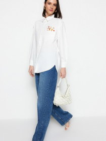 Сорочка повсякденна Trendyol модель TCTSS23TG00009/Ekru Фото