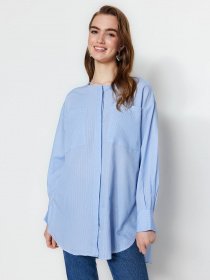 Рубашка Trendyol модель TCTSS23TG00055/Mavi Фото