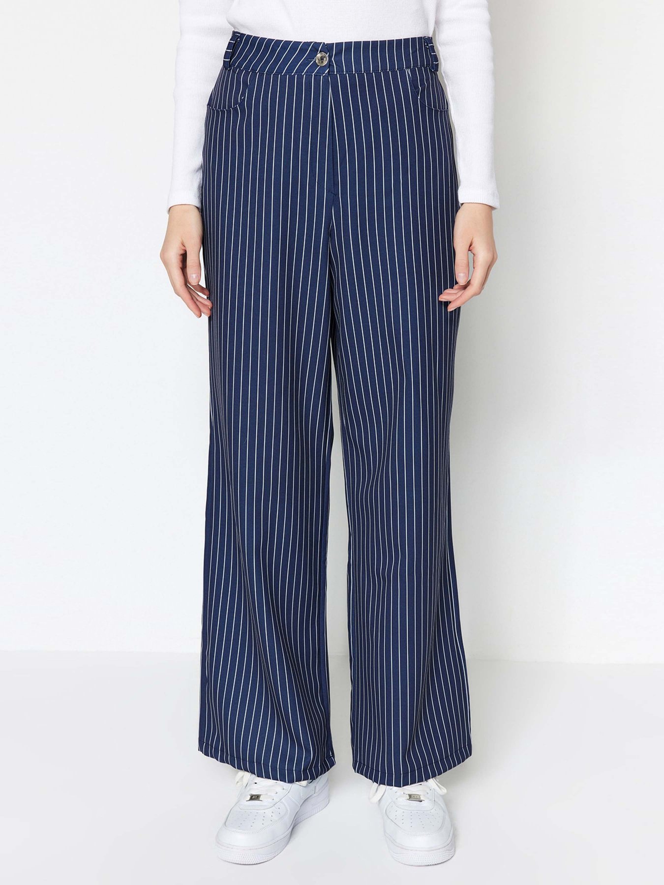 Брюки повседневные Trendyol модель TCTSS23TP00022/Lacivert Фото