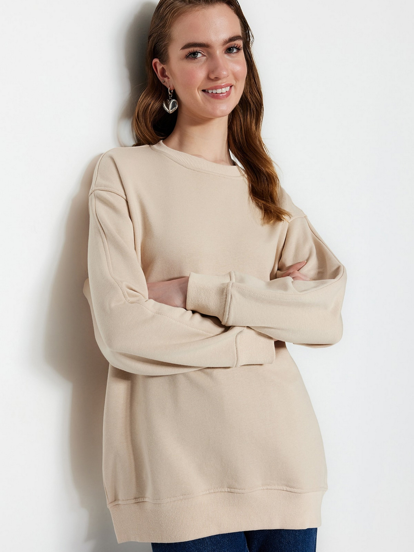 Свитшот Trendyol модель TCTSS23TW00033/Bej Фото
