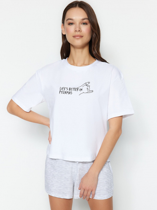 Піжама Trendyol модель THMSS23PT00228/Beyaz Фото