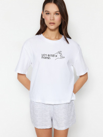 Піжама Trendyol модель THMSS23PT00228/Beyaz Фото