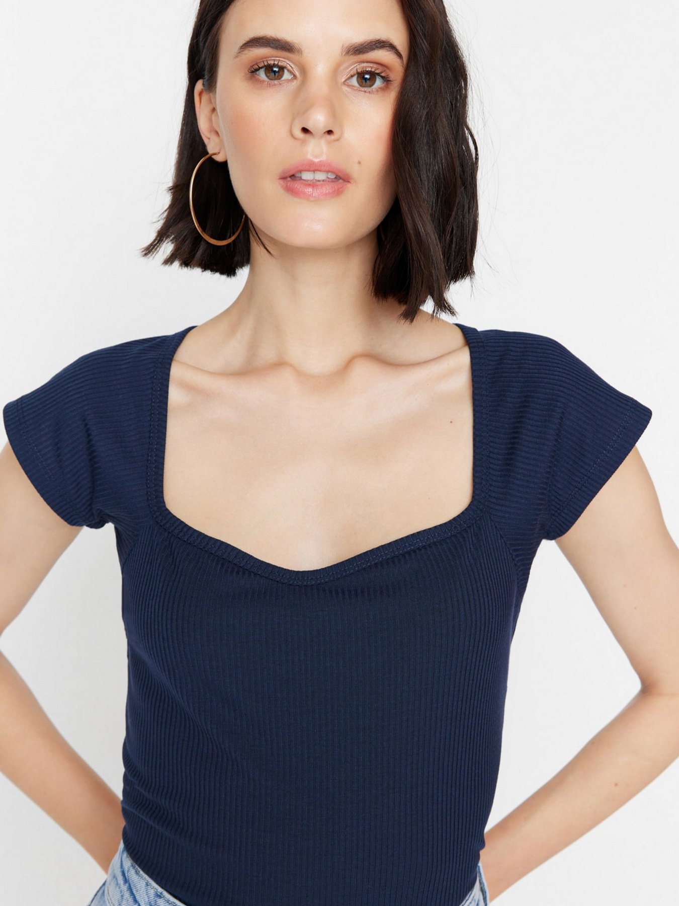 Топ Trendyol модель TWOSS22BZ1454/Lacivert Фото