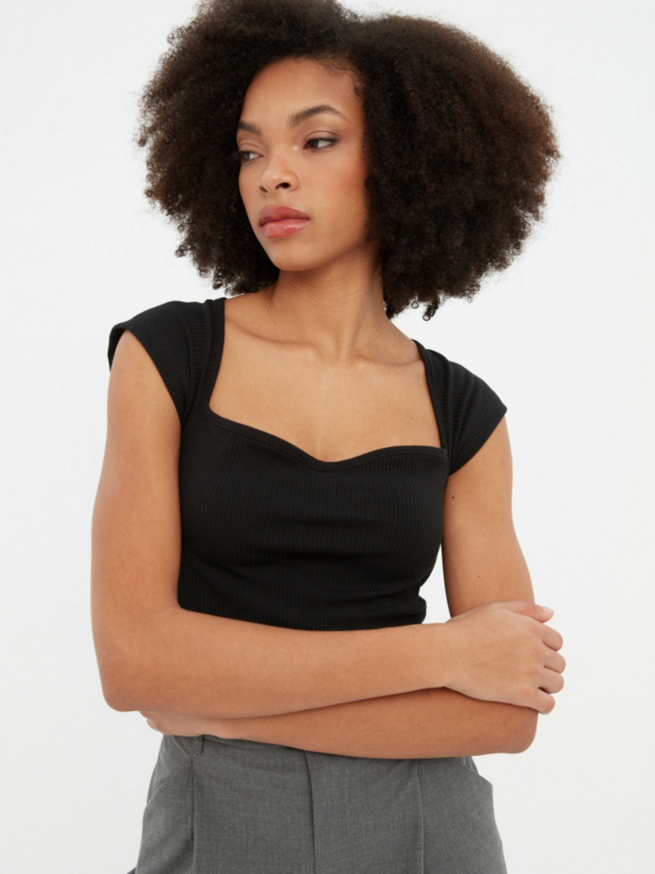 Топ Trendyol модель TWOSS22BZ1454/Siyah Фото