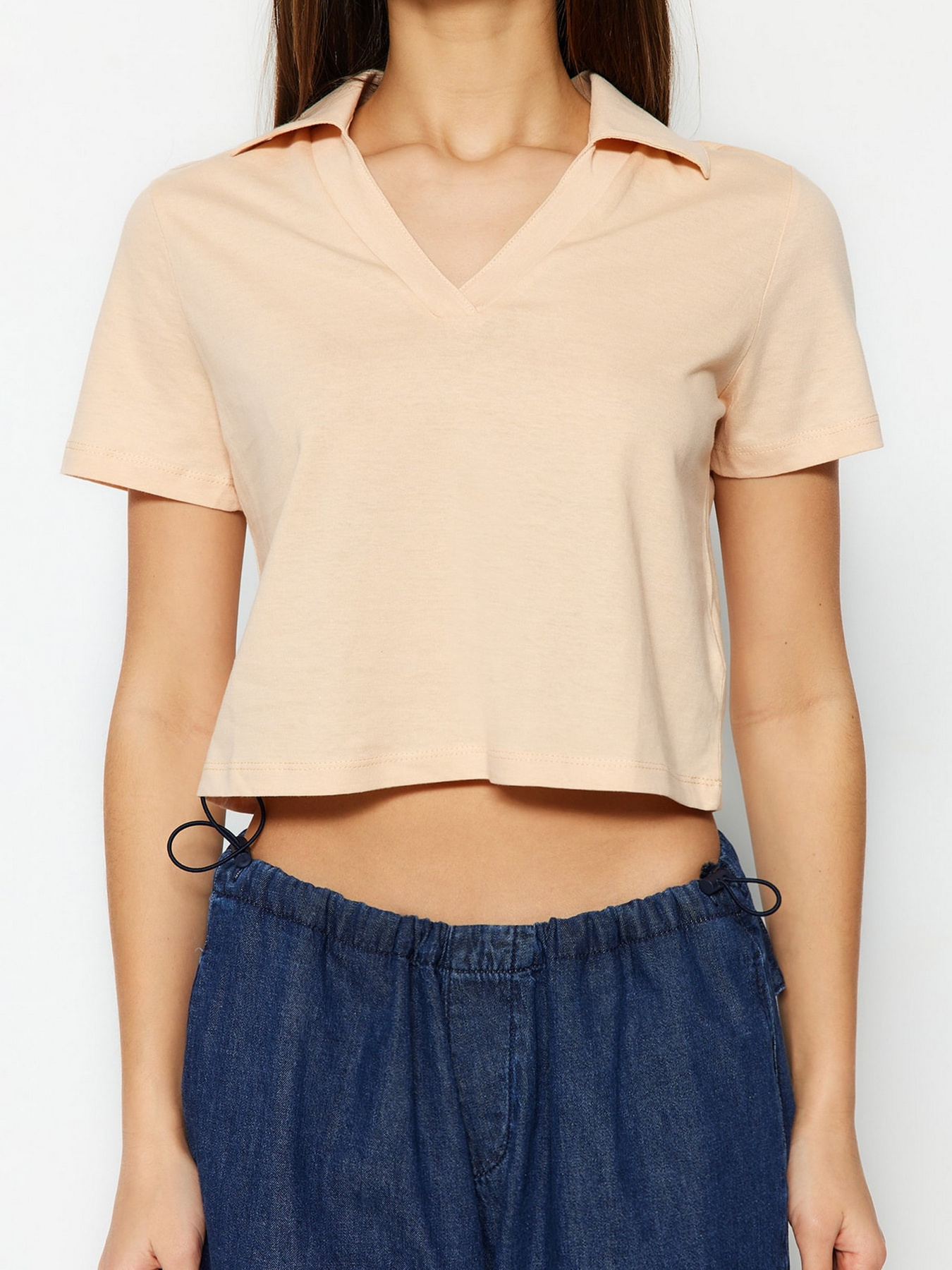 Футболка Trendyol модель TWOSS22TS0520/Bej Фото