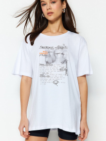 Футболка Trendyol модель TWOSS22TS1125/Beyaz Фото
