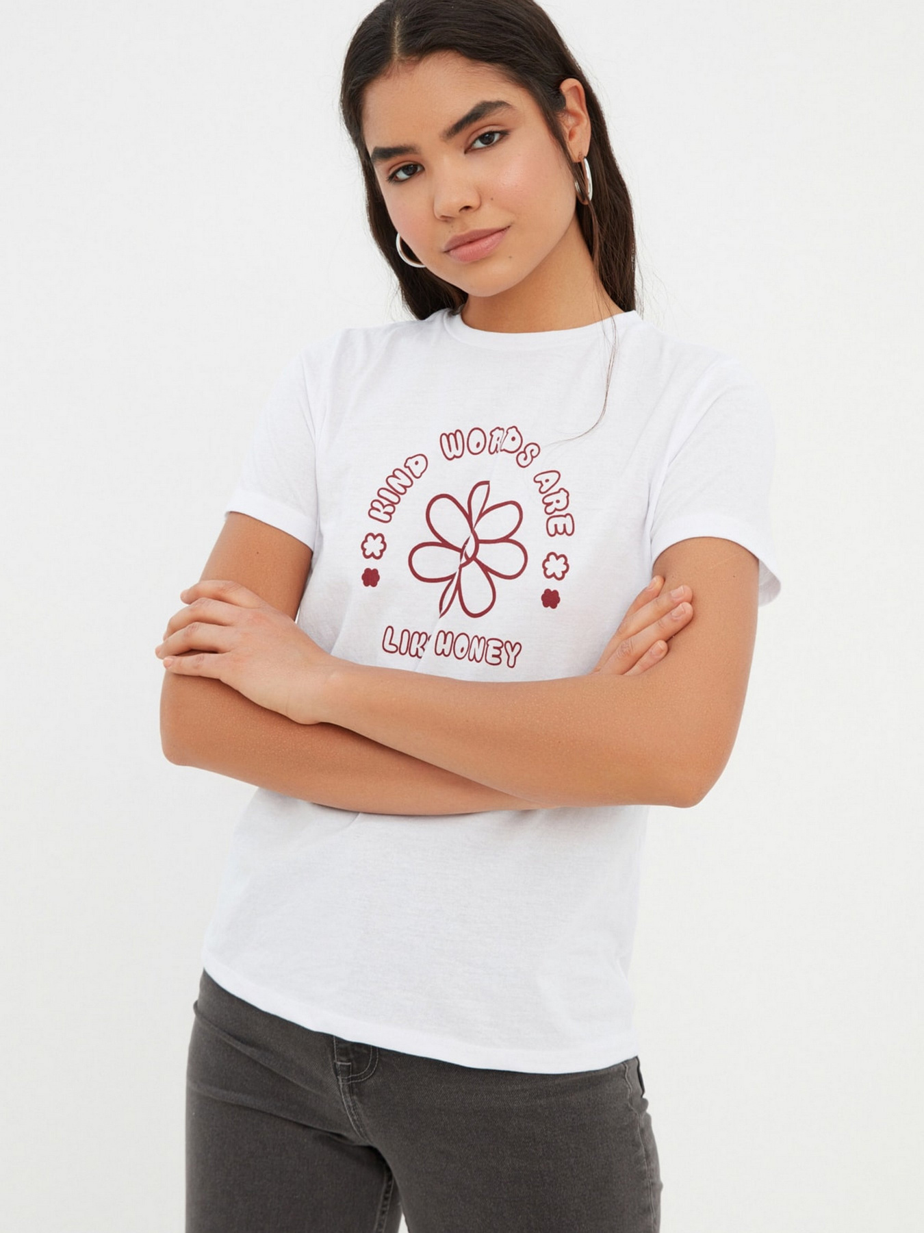 Футболка Trendyol модель TWOSS22TS2031/Beyaz Фото