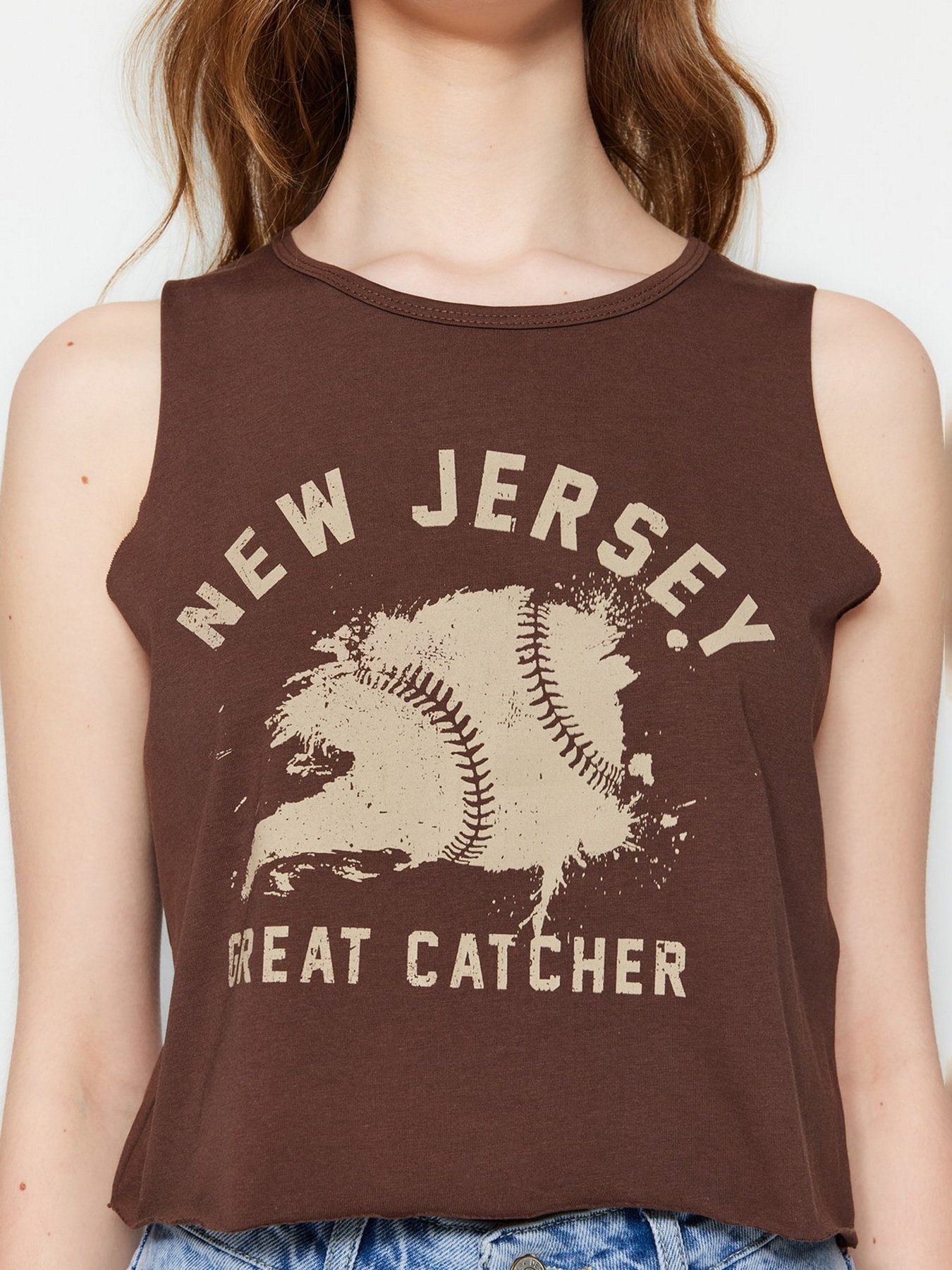 Топ Trendyol модель TWOSS23AL00049/Kahverengi Фото