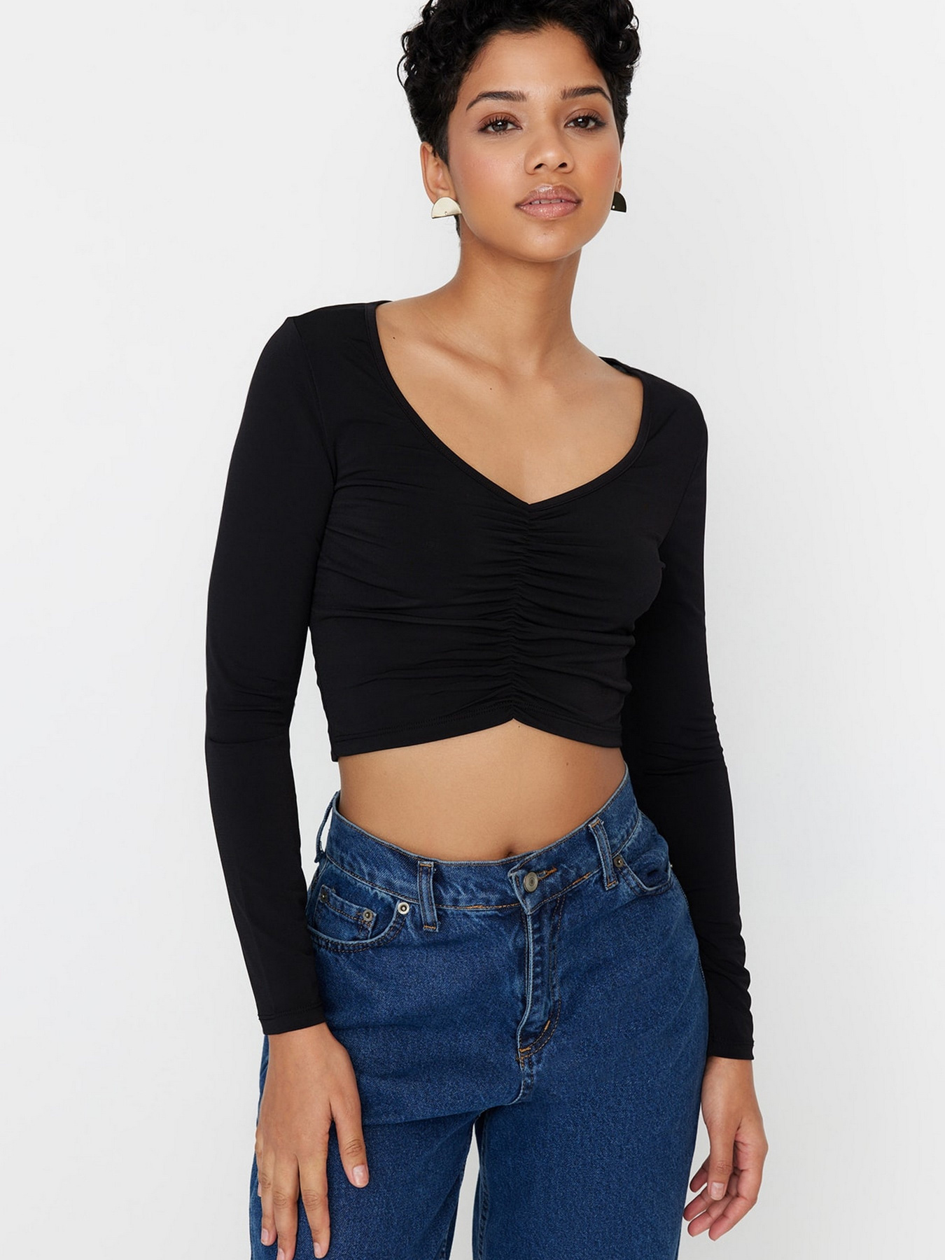 Топ Trendyol модель TWOSS23BZ00195/Siyah Фото