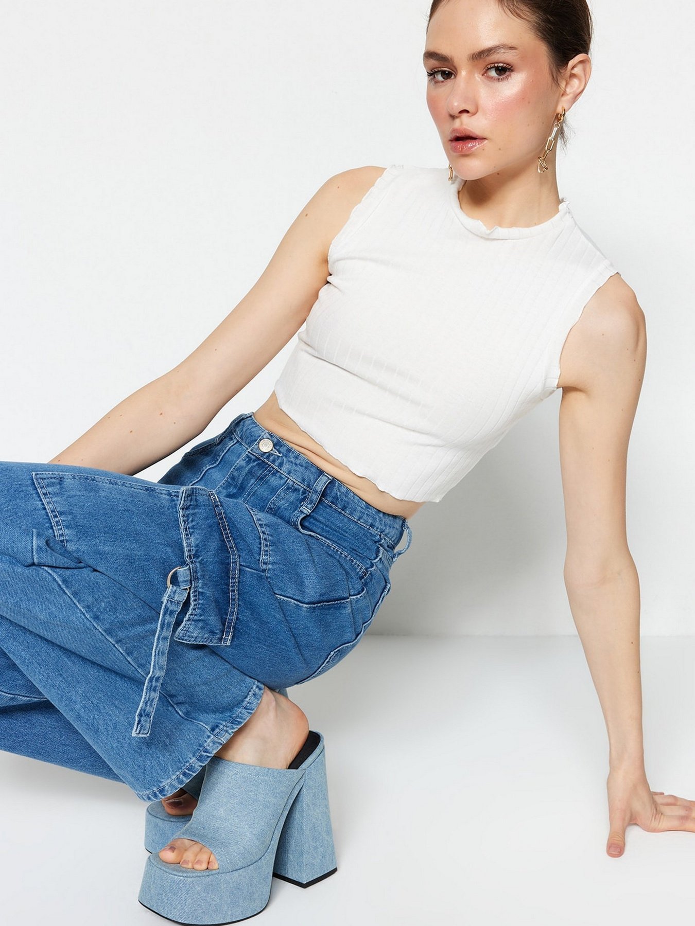 Топ Trendyol модель TWOSS23BZ00228/Ekru Фото