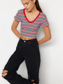 Топ Trendyol модель TWOSS23BZ00389/Siyah-Kirmizi Фото
