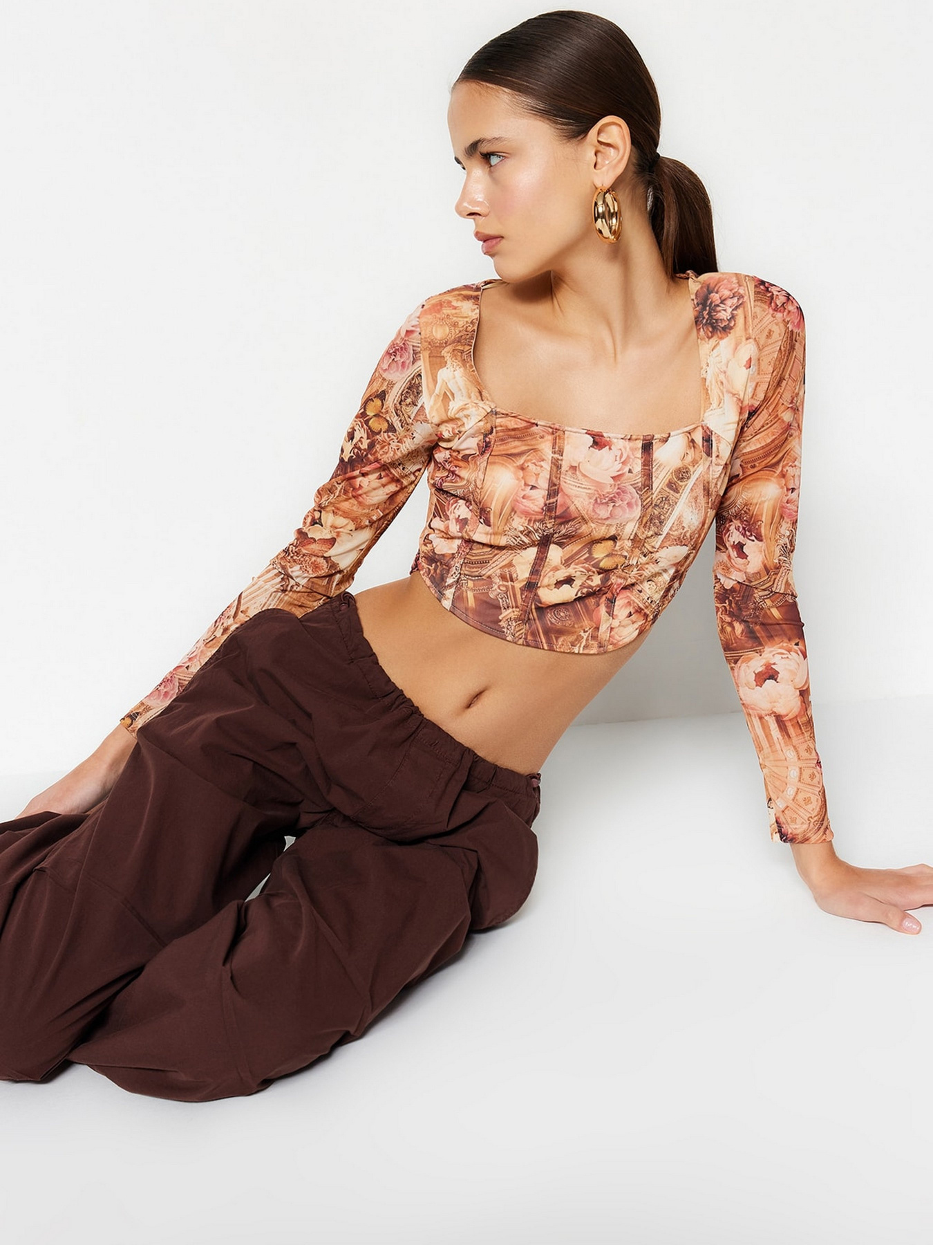 Топ Trendyol модель TWOSS23BZ00395/Turuncu Фото