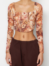 Топ Trendyol модель TWOSS23BZ00395/Turuncu Фото