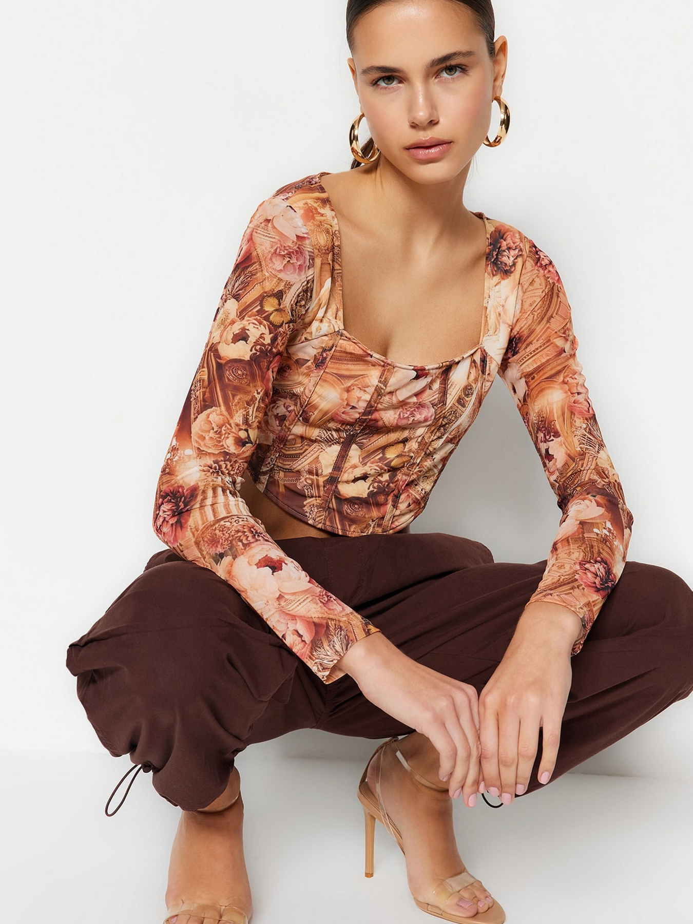 Топ Trendyol модель TWOSS23BZ00395/Turuncu Фото