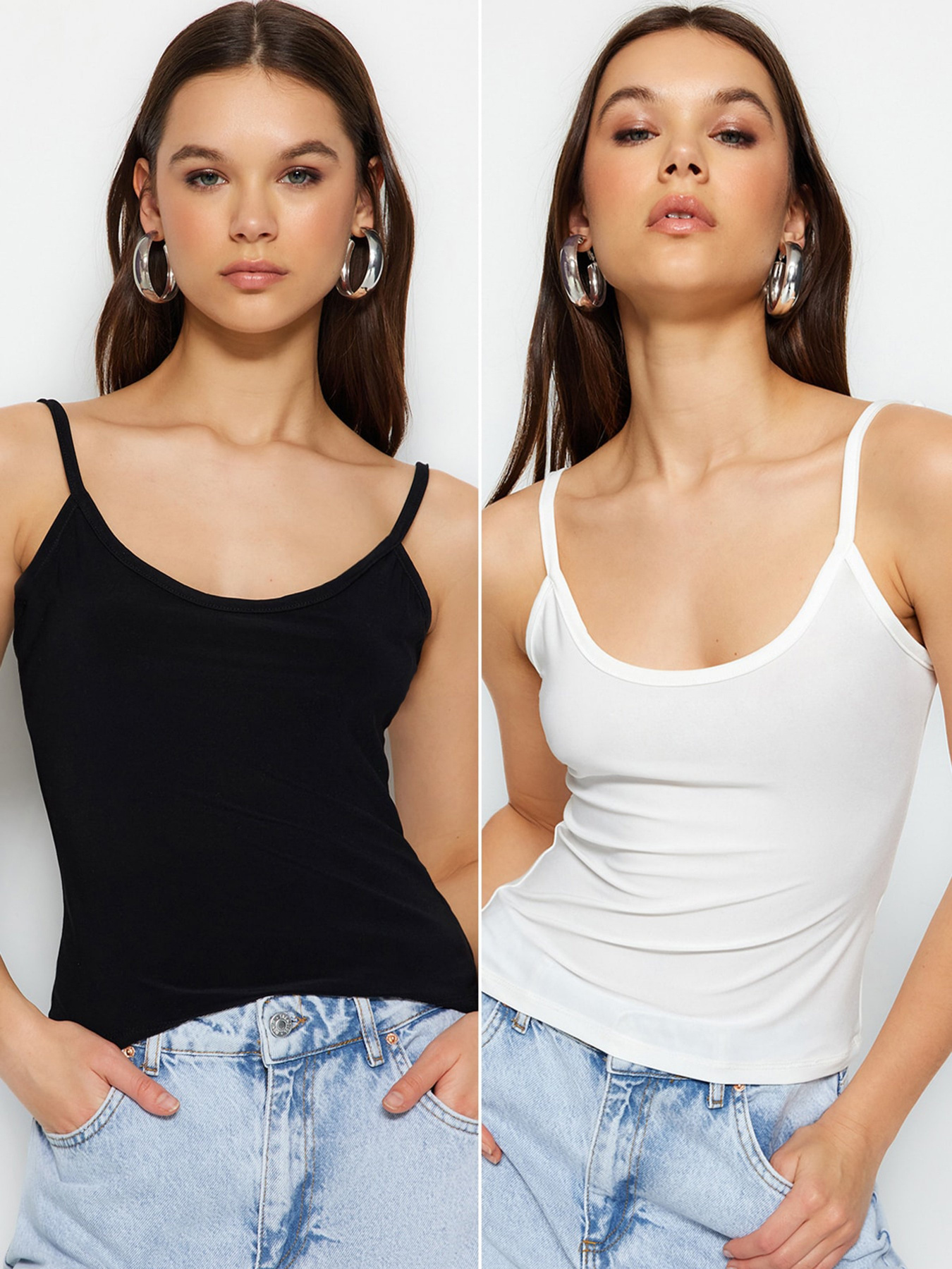 Майка Trendyol модель TWOSS23BZ00946/Siyah-Beyaz Фото