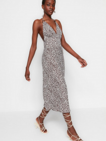 Платье макси Trendyol модель TWOSS23EL00706/Kahverengi Фото