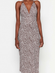 Платье макси Trendyol модель TWOSS23EL00706/Kahverengi Фото