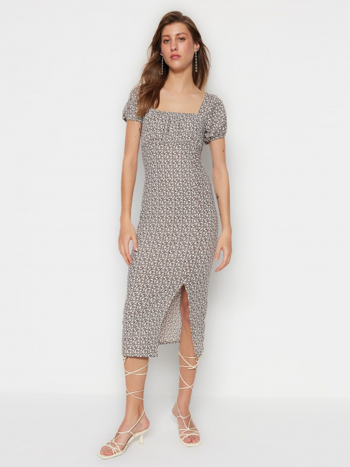 Платье миди Trendyol модель TWOSS23EL00713/Kahverengi Фото