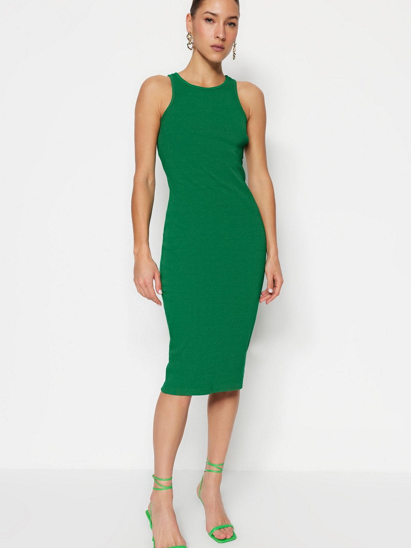 Платье миди Trendyol модель TWOSS23EL00805/Yesil Фото