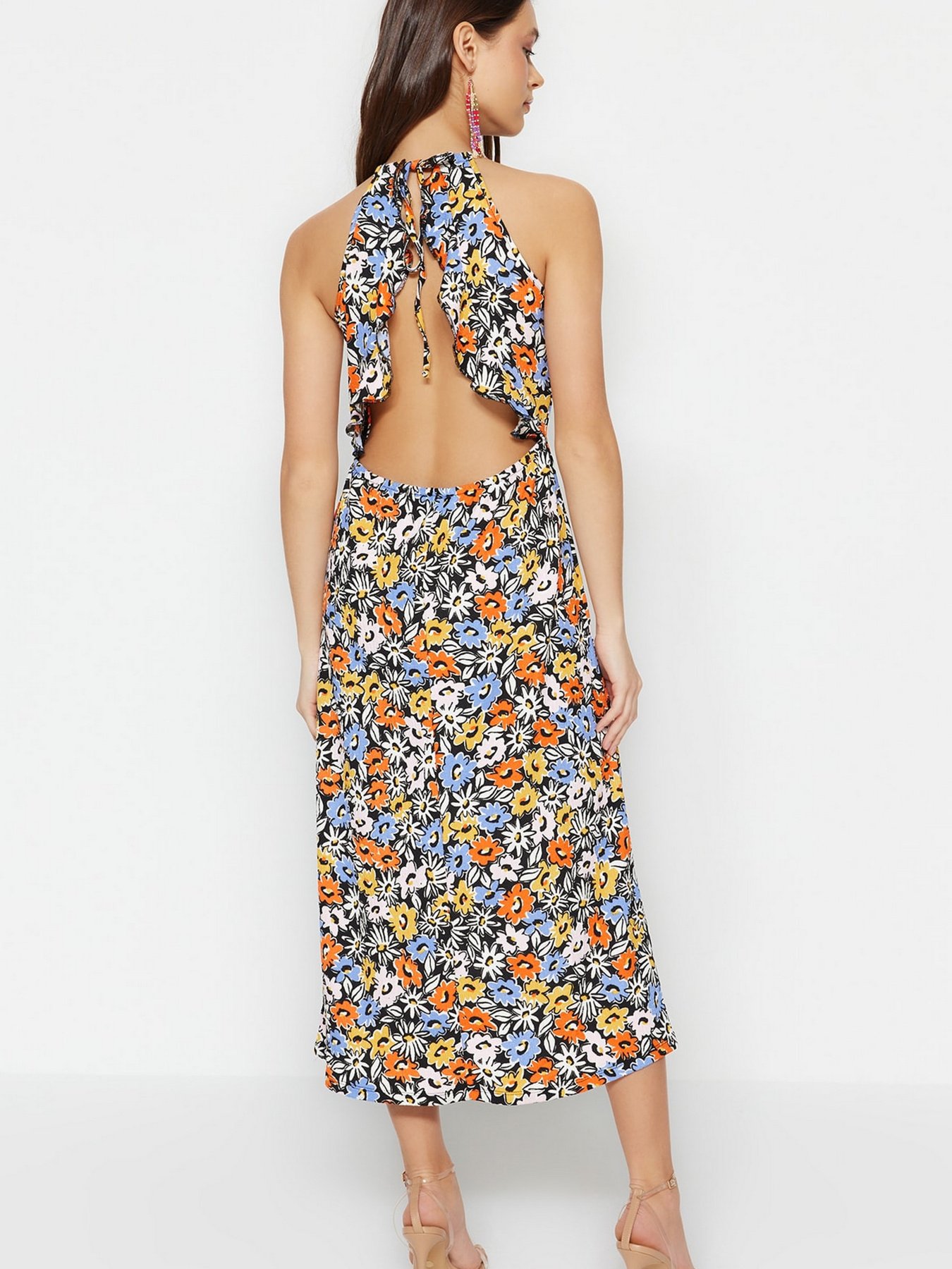 Платье макси Trendyol модель TWOSS23EL02169/Cok Renkli Фото