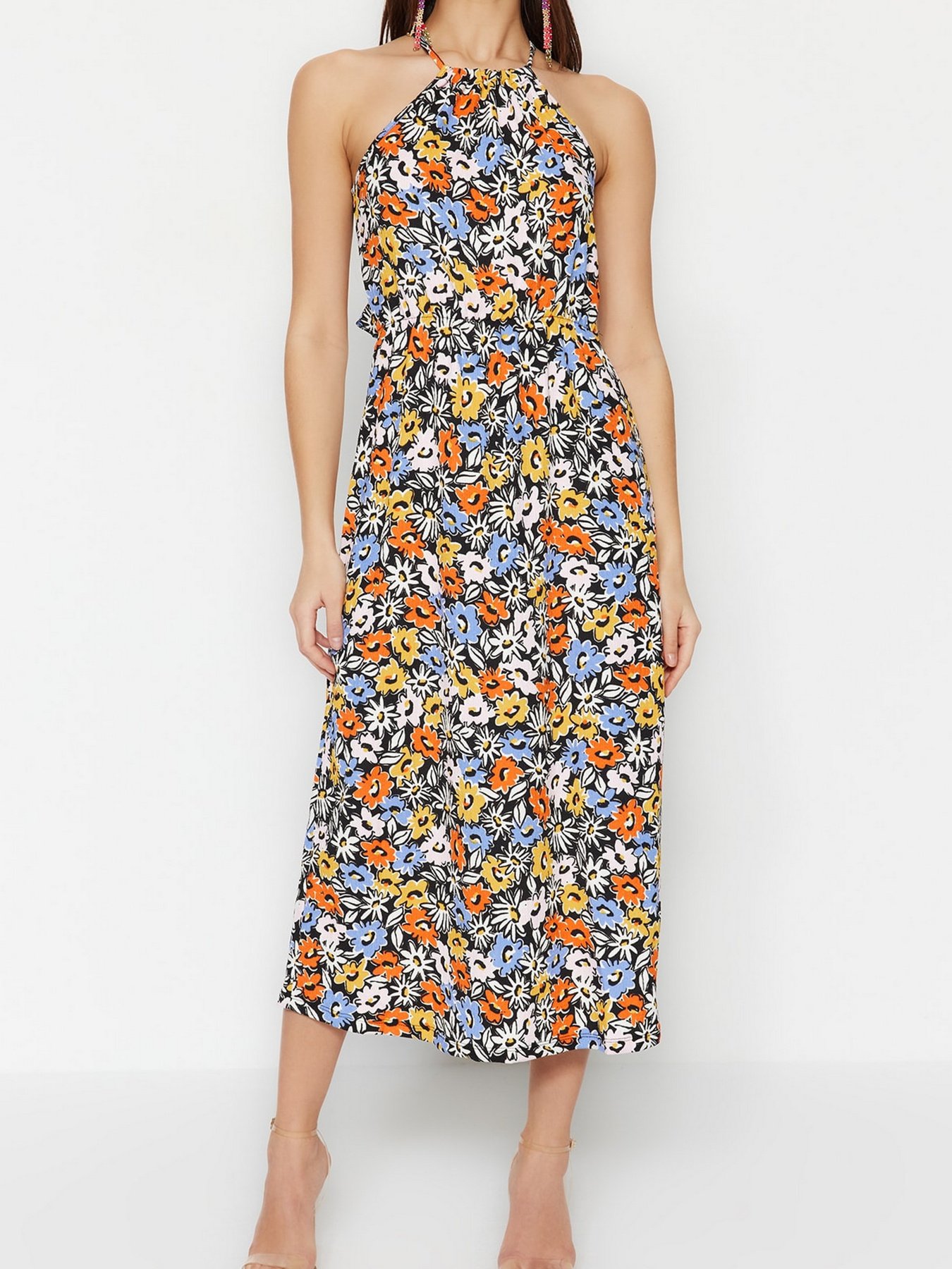 Платье макси Trendyol модель TWOSS23EL02169/Cok Renkli Фото