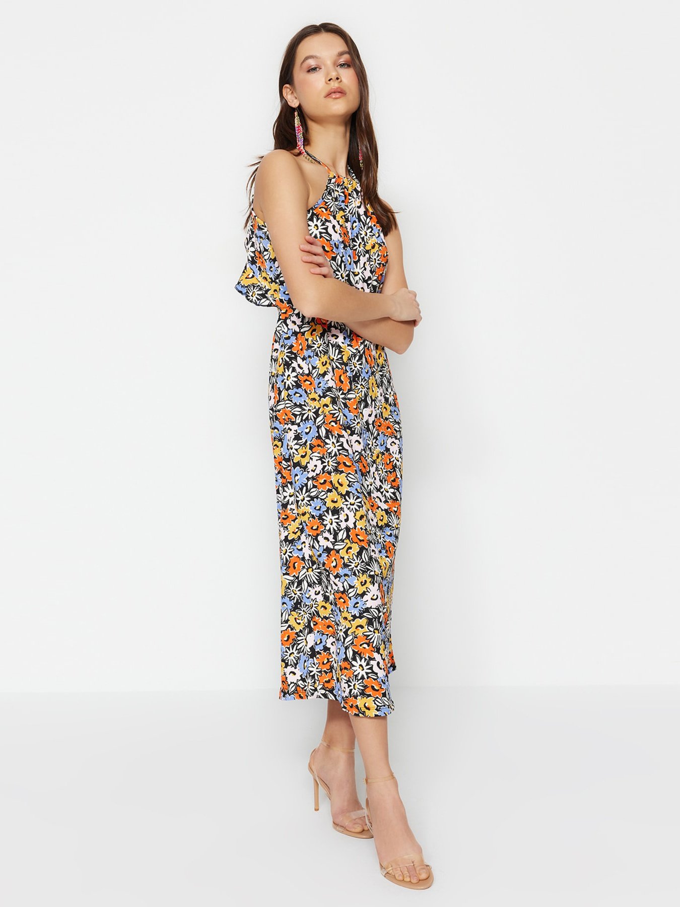 Платье макси Trendyol модель TWOSS23EL02169/Cok Renkli Фото