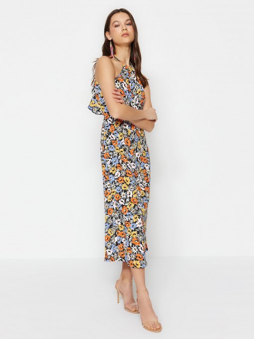 Платье макси Trendyol модель TWOSS23EL02169/Cok Renkli Фото