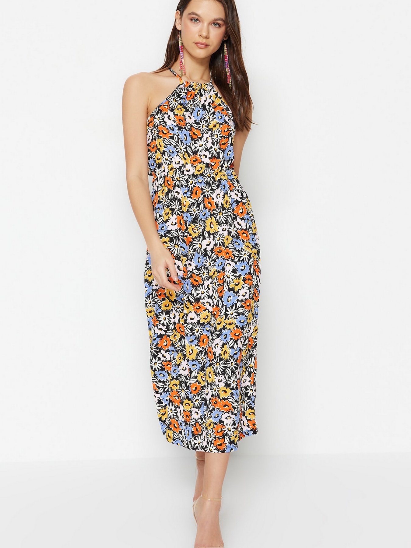 Сукня максі Trendyol модель TWOSS23EL02169/Cok Renkli Фото