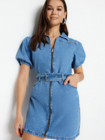 Платье мини Trendyol модель TWOSS23EL02201/Mavi Фото