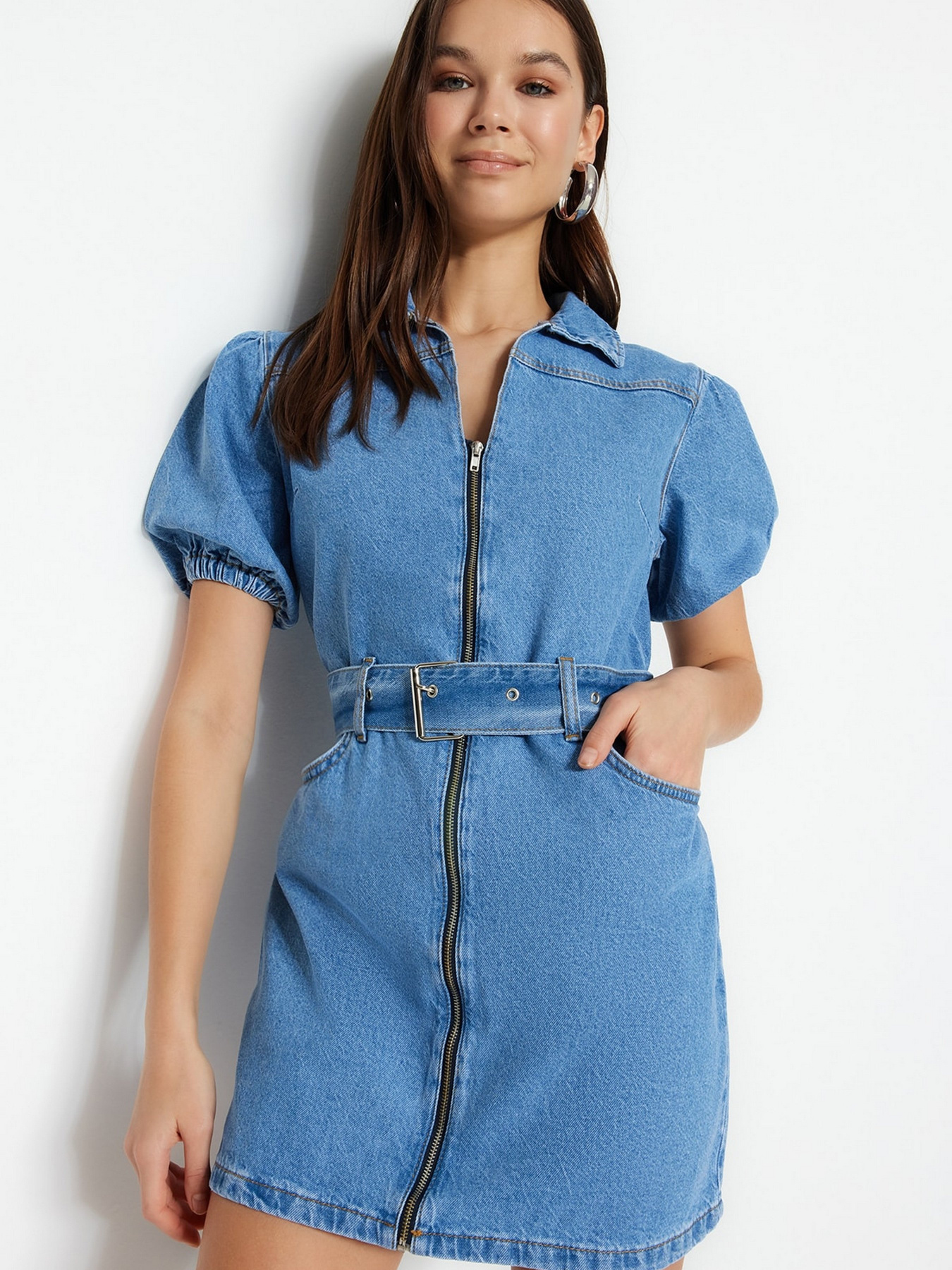 Сукня міні Trendyol модель TWOSS23EL02201/Mavi Фото