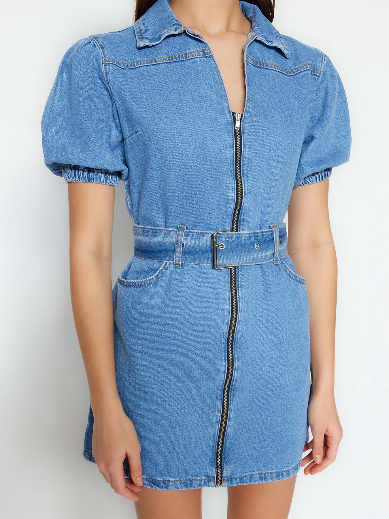 Сукня міні Trendyol модель TWOSS23EL02201/Mavi Фото