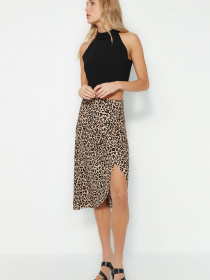 Спідниця міді Trendyol модель TWOSS23ET00104/Kahverengi Фото