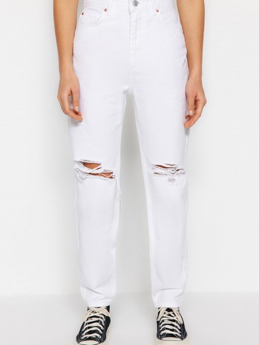 Широкие джинсы Trendyol модель TWOSS23JE00274/Beyaz Фото