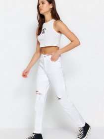 Широкі джинси Trendyol модель TWOSS23JE00274/Beyaz Фото