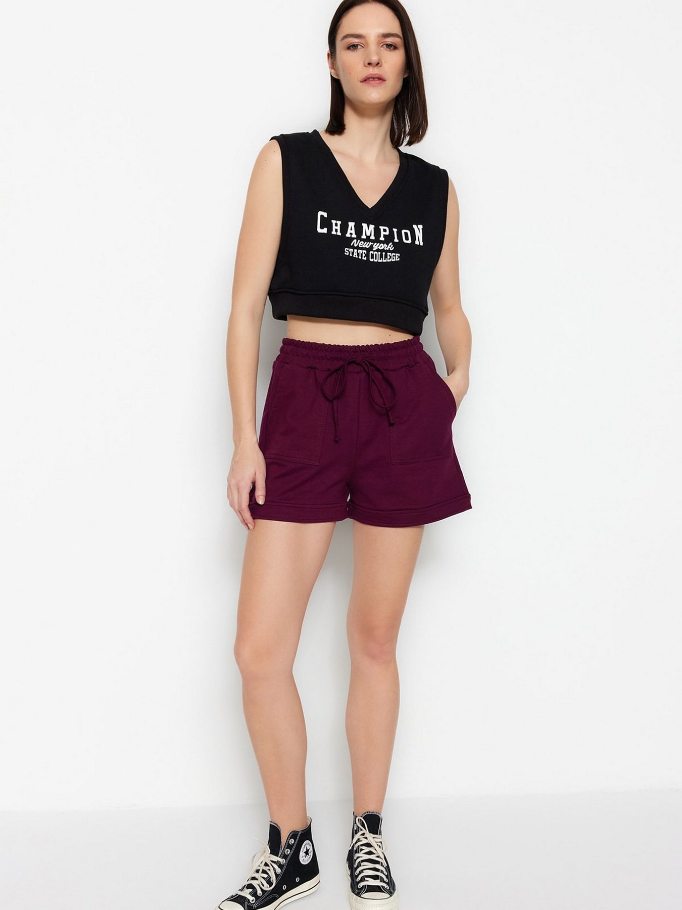 Повсякденні шорти Trendyol модель TWOSS23SR00139/Murdum Повсякденні шорти Trendyol модель TWOSS23SR00139/Murdum Фото