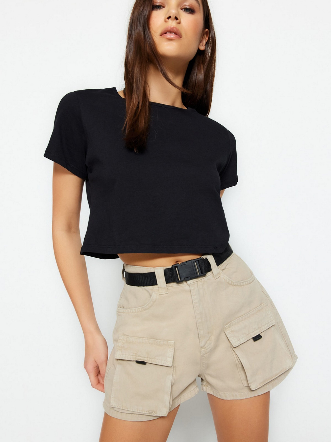 Шорты Trendyol модель TWOSS23SR00245/Bej Фото