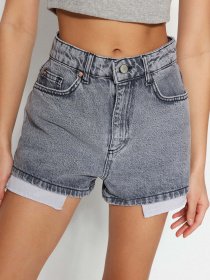 Шорти джинсові Trendyol модель TWOSS23SR00268/Gri Фото