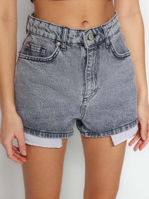Джинсові шорти Trendyol модель TWOSS23SR00268/Gri Джинсові шорти Trendyol модель TWOSS23SR00268/Gri Фото