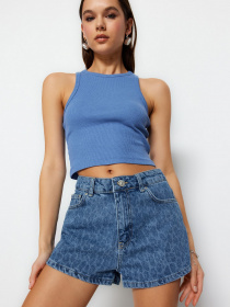 Джинсові шорти Trendyol модель TWOSS23SR00271/Mavi Джинсові шорти Trendyol модель TWOSS23SR00271/Mavi Фото