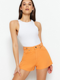 Шорти джинсові Trendyol модель TWOSS23SR00289/Turuncu Фото