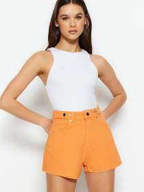 Шорти джинсові Trendyol модель TWOSS23SR00289/Turuncu Фото